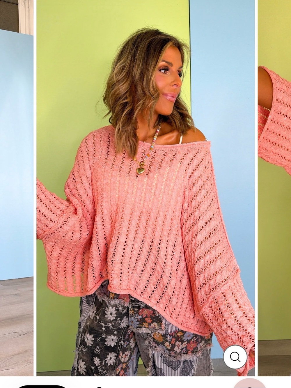 LUMINOUS SKY KNIT SWEATER, CORAL ORANGE